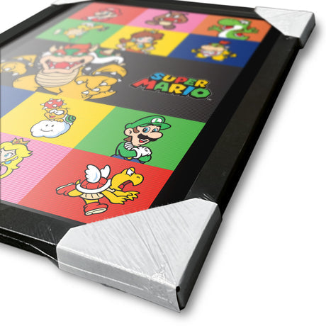 Super Mario characters framed collector print 30 x 40cm | Pyramid