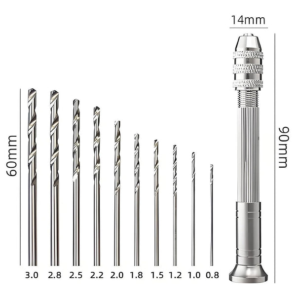 Precision mini hand drill and bits 0.5-3mm for USB, Audio or video out port hole mods | ZedLabz - 2