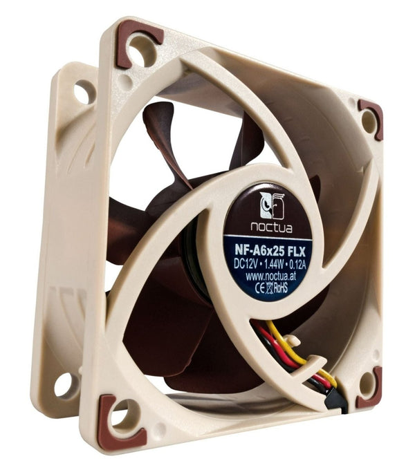 Premium cooling fan NF-A6x25 FLX 12V 60x25mm 3 pin retail pack idea for retro games consoles such OG Xbox | Noctua