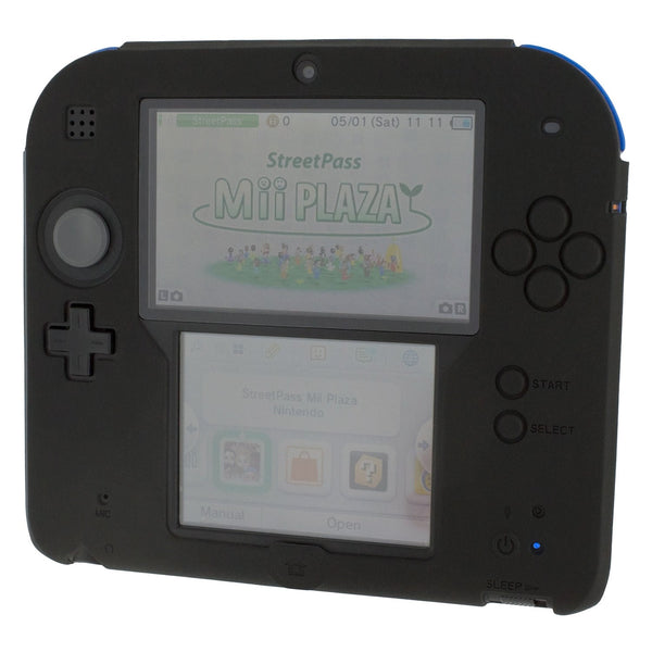 Protective cover for Nintendo 2DS console soft silicone gel rubber bumper case - Black | ZedLabz