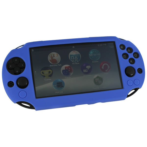 Protective cover for Sony PS Vita 2000 Slim console SC-1 soft silicone skin bumper case - blue | ZedLabz