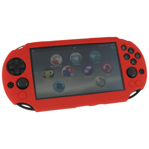 Protective cover for Sony PS Vita 2000 Slim console SC-1 soft silicone skin bumper case - Red | ZedLabz