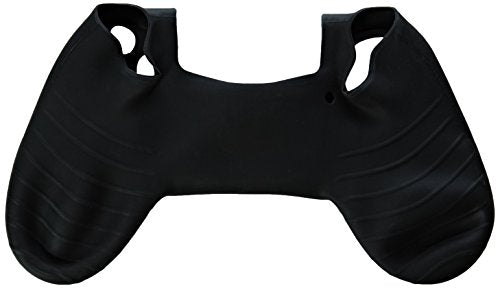 Protective cover for Sony PS4 controller silicone rubber skin grip with ribbed handle - Black | ZedLabz - 4