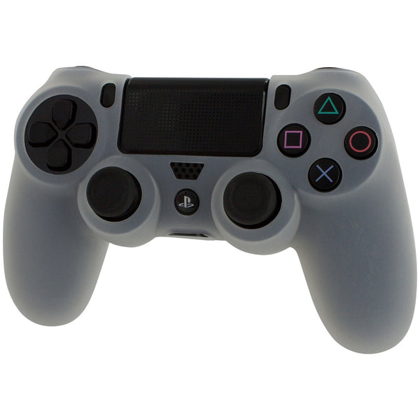 Protective cover for Sony PS4 controller silicone rubber skin grip with ribbed handle - Semi Clear | ZedLabz