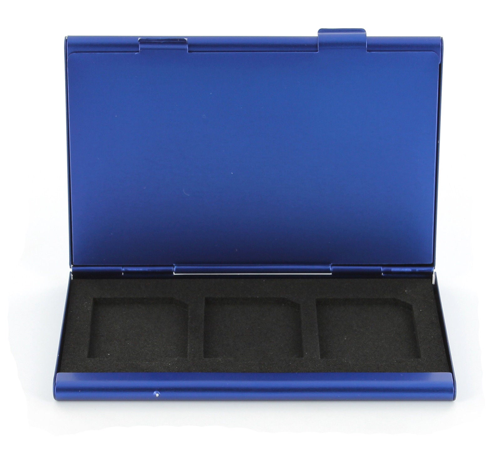 Protective holder for SD SDHC memory card case Aluminium Metal - Blue | ZedLabz - 5