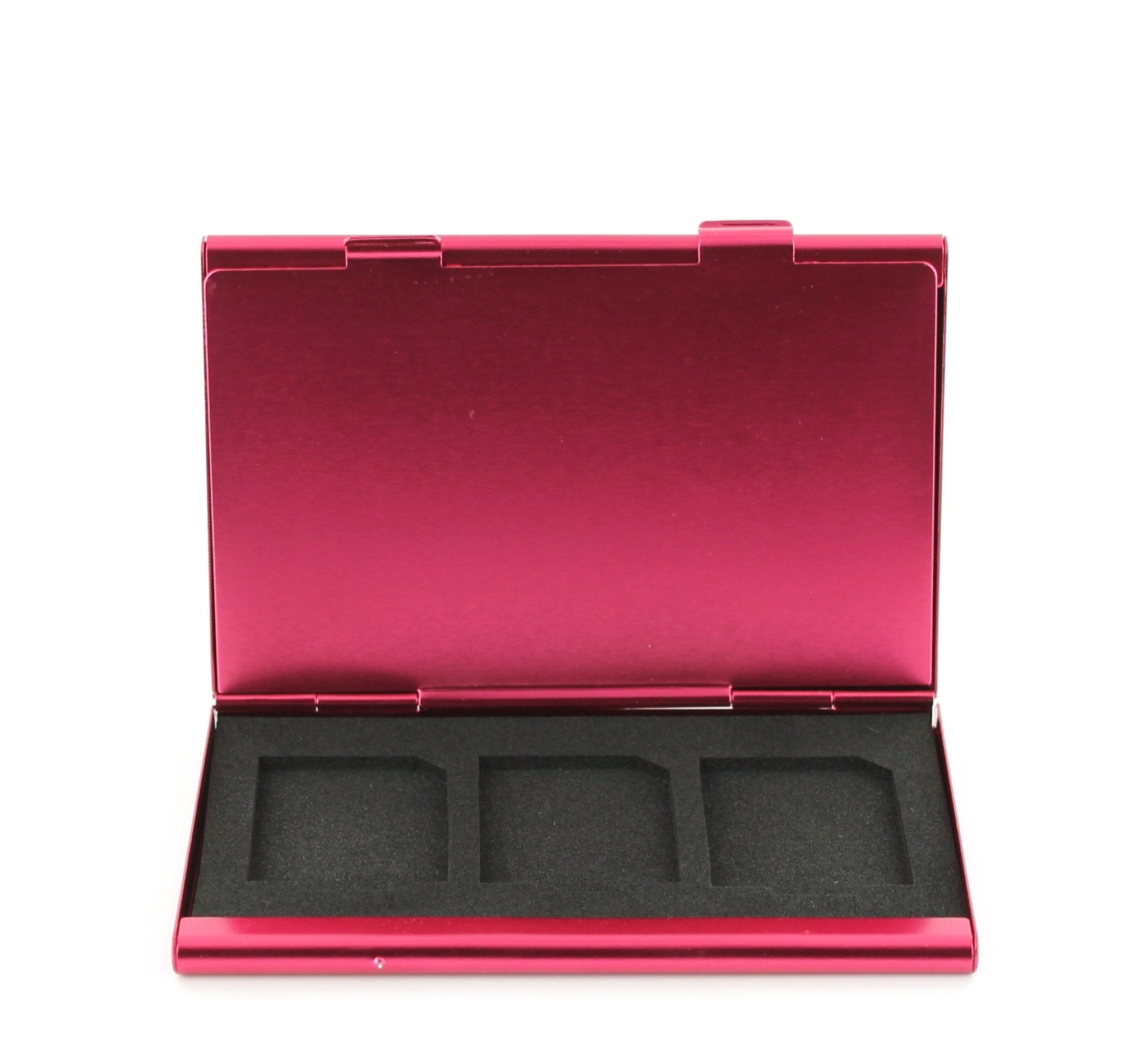 Protective holder for SD SDHC memory card case Aluminium Metal - Pink | ZedLabz - 3