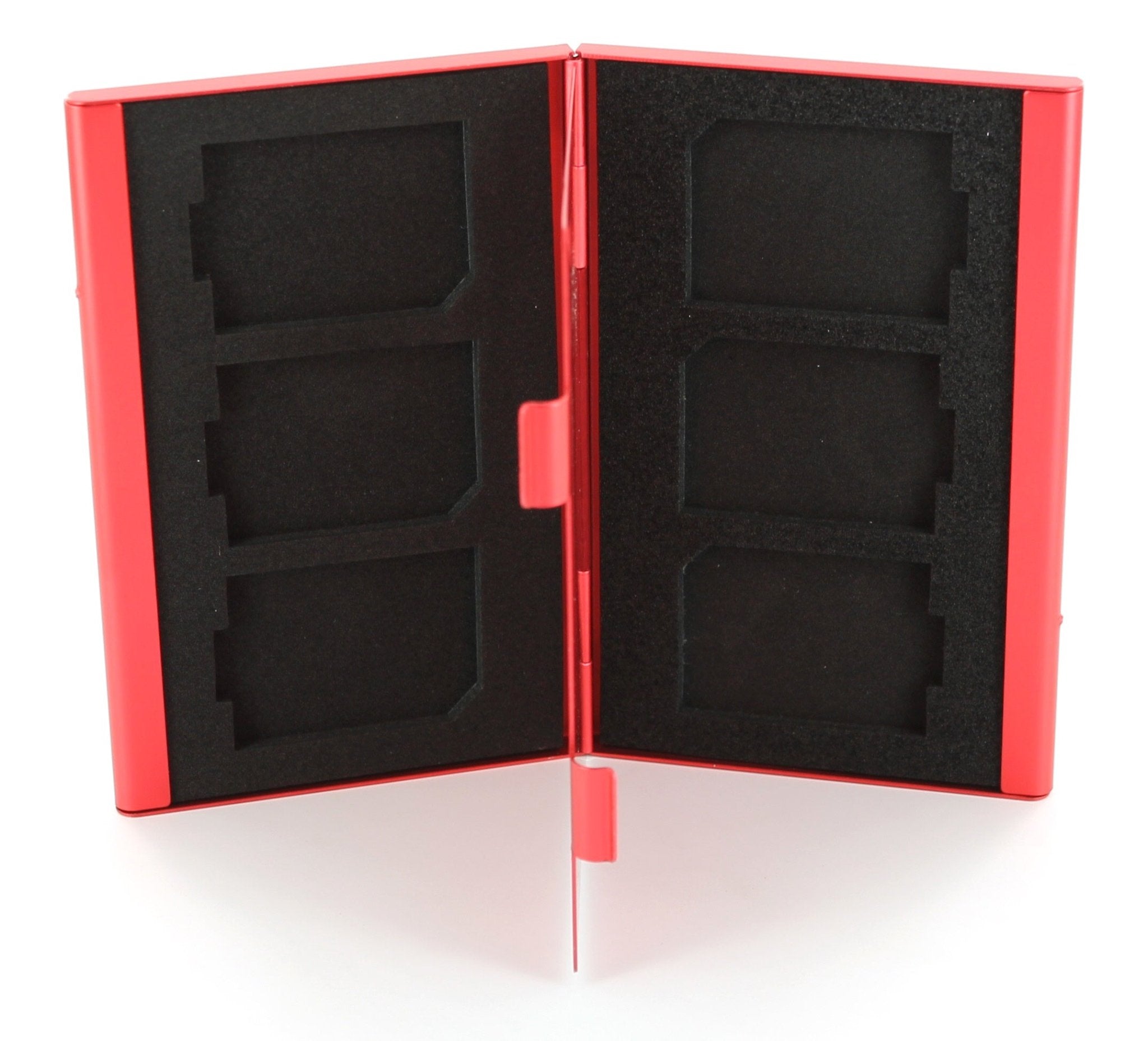 Protective holder for SD SDHC memory card case Aluminium Metal - Red | ZedLabz - 1