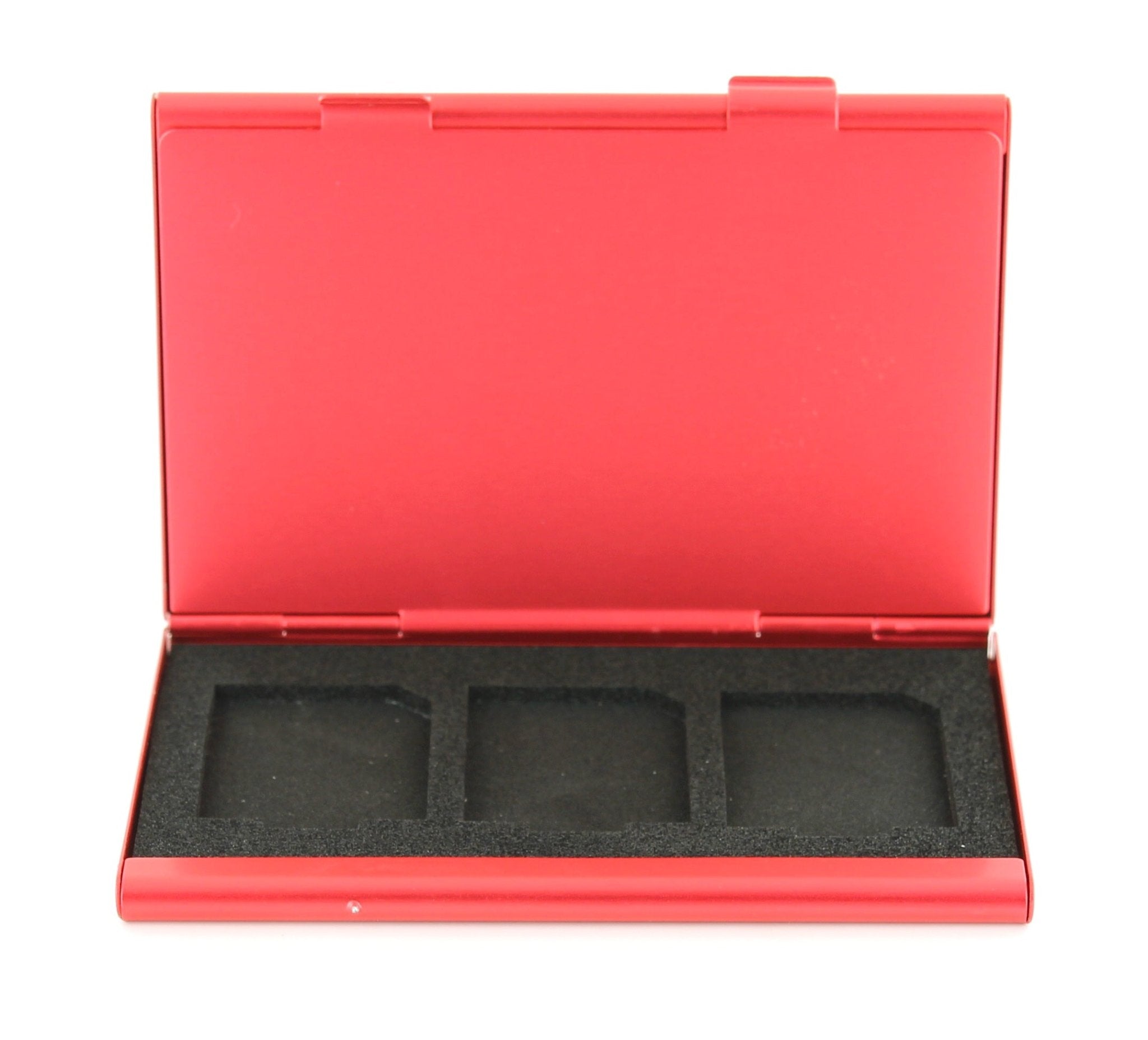 Protective holder for SD SDHC memory card case Aluminium Metal - Red | ZedLabz - 3