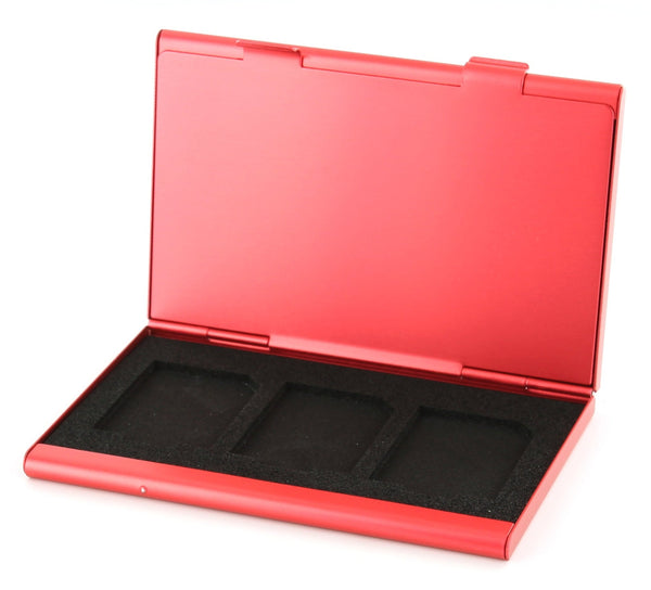 Protective holder for SD SDHC memory card case Aluminium Metal - Red | ZedLabz