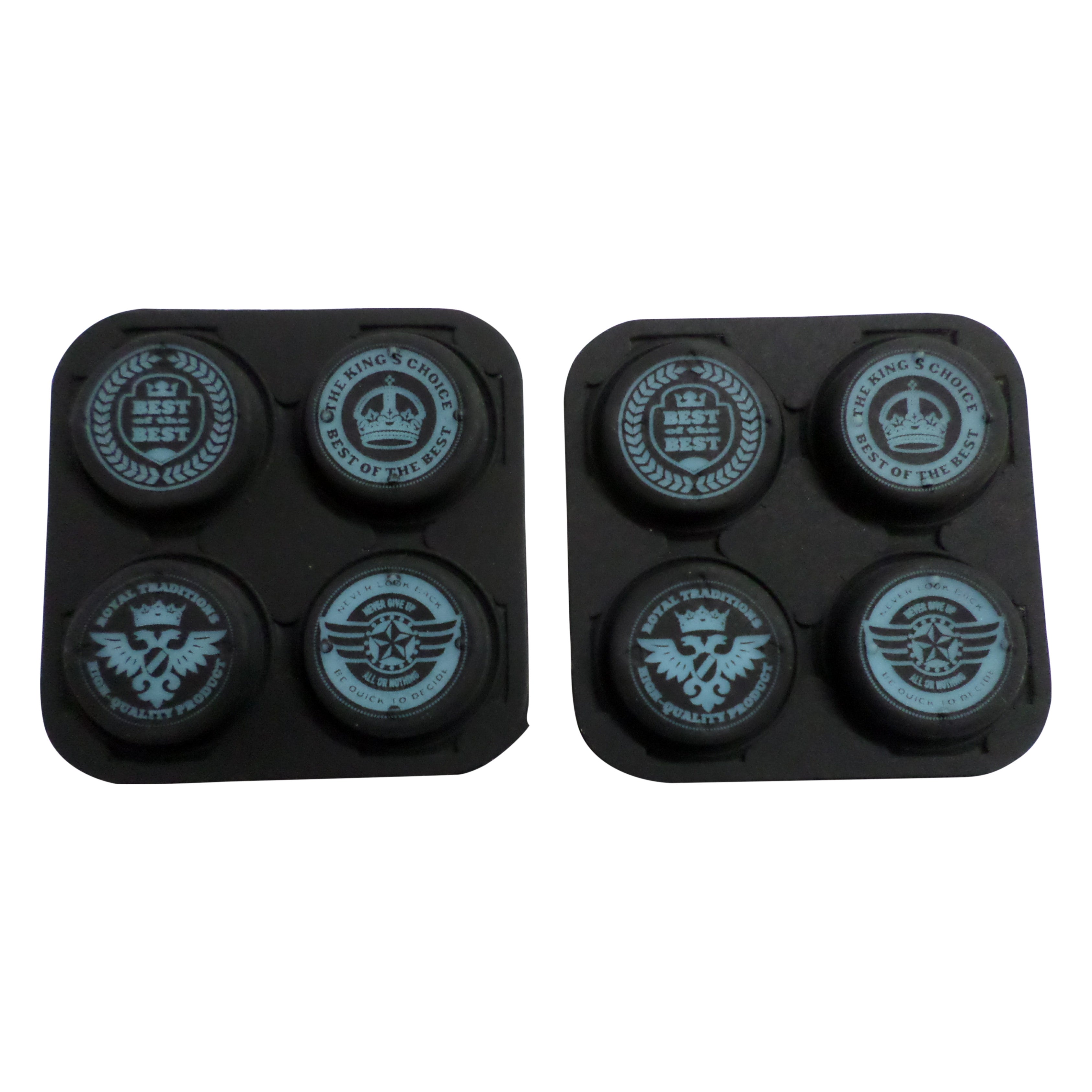 Thumb grips for Sony PS Vita 1000 & 2000 Slim console silicone rubber replacement thumbstick caps - 8 pack black & blue | ZedLabz