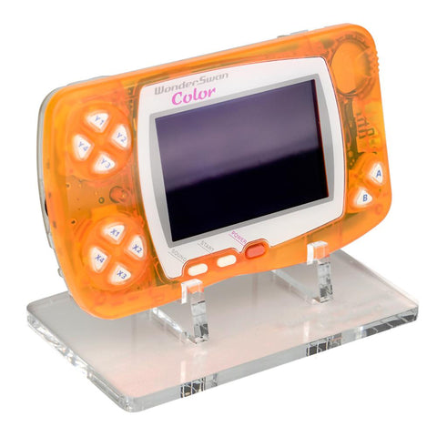 Display stand for Bandai Wonderswan color handheld console - Frosted Clear | Rose Colored Gaming