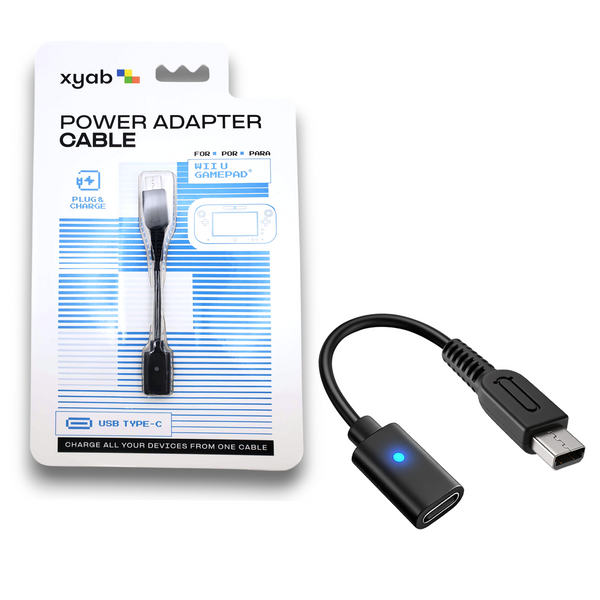 USB-C power adapter cable for Nintendo Wii U GamePad | XYAB