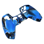 Skin grip cover for Sony PS5 controller silicone rubber leather textured - Camo Blue | ZedLabz