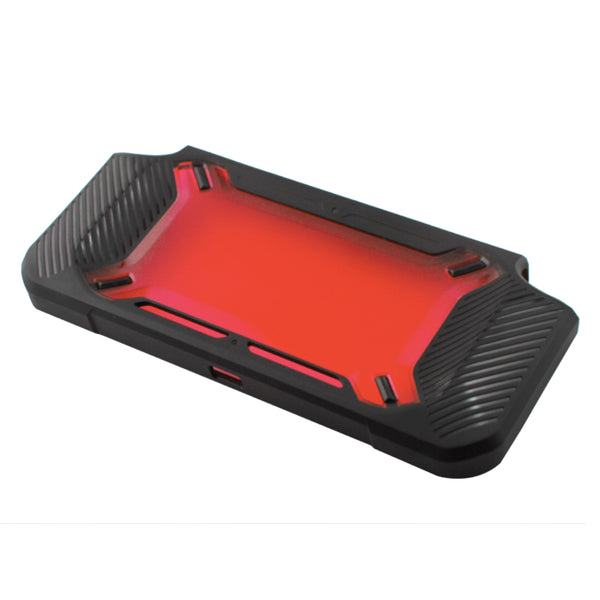 Hybrid cover for Nintendo Switch Console TPU snap on tough case protective bumper - black & red | ZedLabz