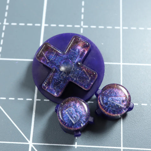 Hand cast resin buttons for Nintendo Game Boy Advance (AGB GBA) - Cosmic blue | Lab Fifteen Co