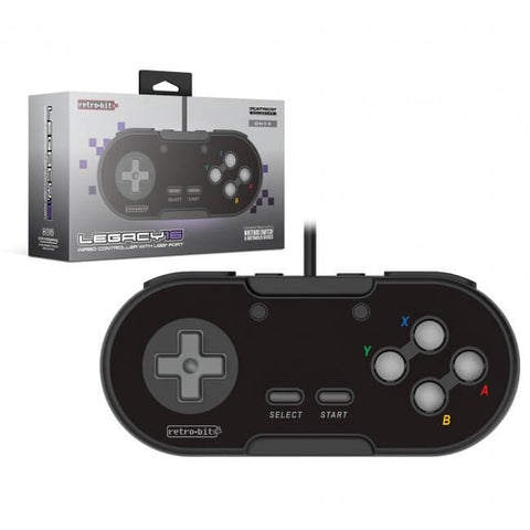 Legacy16 wired USB Snes style controller gamepad for Nintendo Switch, PC, Mac & USB devices - Black | Retro-Bit