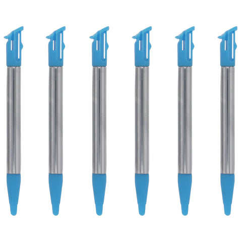 Metal Extendable Standard & XL Stylus Pen Set For 2015 Nintendo NEW 2DS XL - 8 Pack Blue | ZedLabz