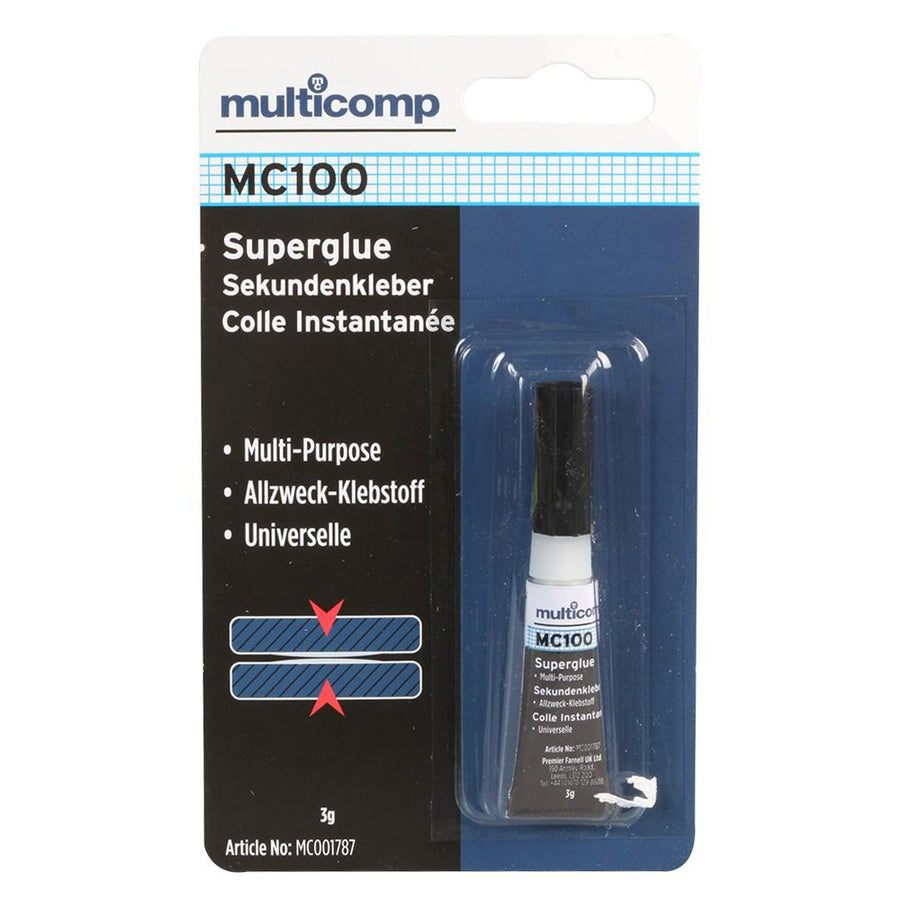 General purpose MC100 cyanoacrylate fast curing superglue 3g | Multicomp