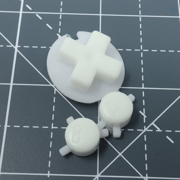 Hand cast custom resin buttons for Nintendo Game Boy Pocket MGB-001 GBP - Glow in the dark aqua | Lab Fifteen Co