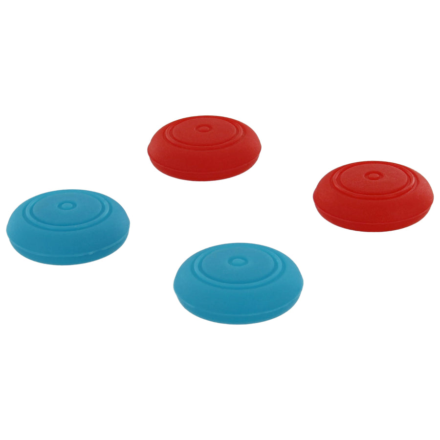 ZedLabz silicone thumb grip stick caps for Nintendo Switch joy-con controllers - 4 pack red & blue