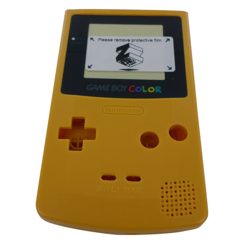 Modified complete housing shell for IPS LCD screen Nintendo Game Boy Color console replacement - Yellow | ZedLabz