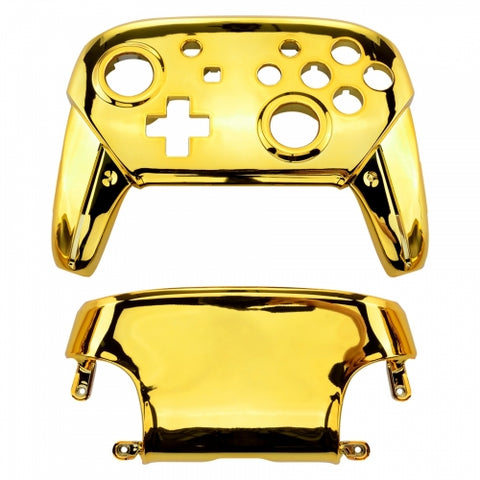 Replacement housing shell for Nintendo Switch Pro controllers front & back cover hard glossy - Chrome Gold | ZedLabz