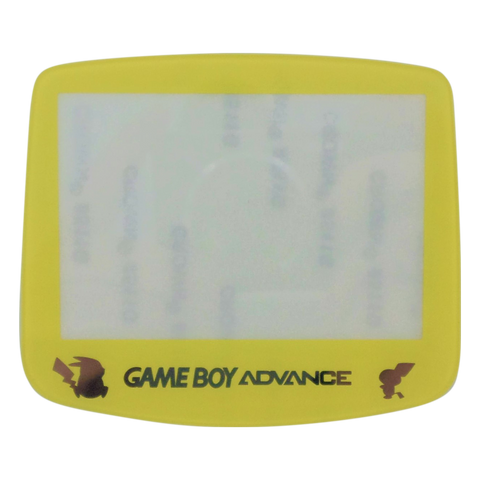Screen lens GLASS for Nintendo Game Boy Advance replacement cover - Yellow/Holographic writing Pokemon Edition | ZedLabz