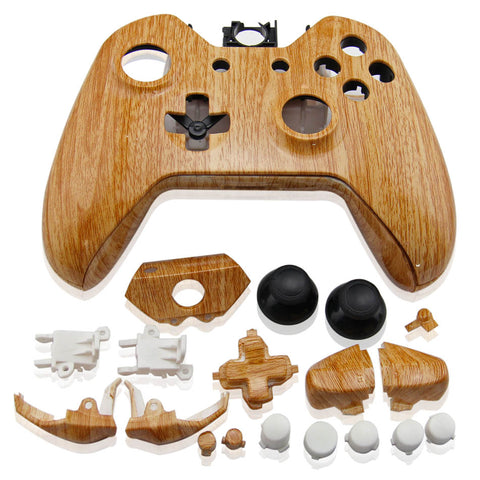 Housing shell for Xbox One controller Microsoft 1st gen 1537 full complete repair kit - Wood grain effect | ZedLabz