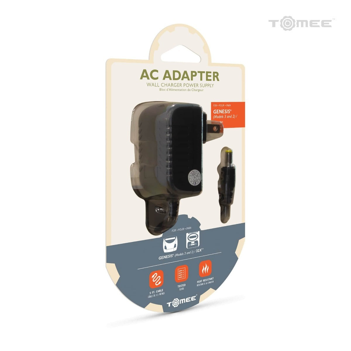 AC adapter for Sega Genesis / Mega Drive model 2 & 3 - US plug | Tomee