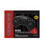 BIG6 wireless controller pad for Sega Mega Drive / Genesis, PC & Mac officially licensed - Black | Retro-Bit