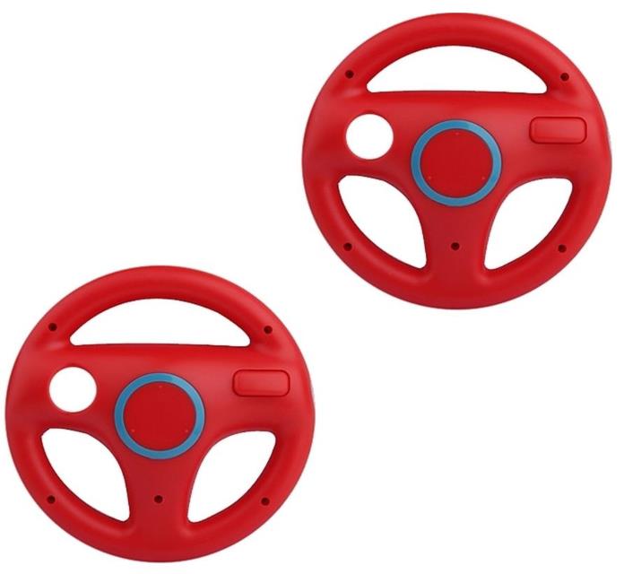 Racing Steering Wheel for Nintendo Wii controller wireless - 2 pack Red | ZedLabz