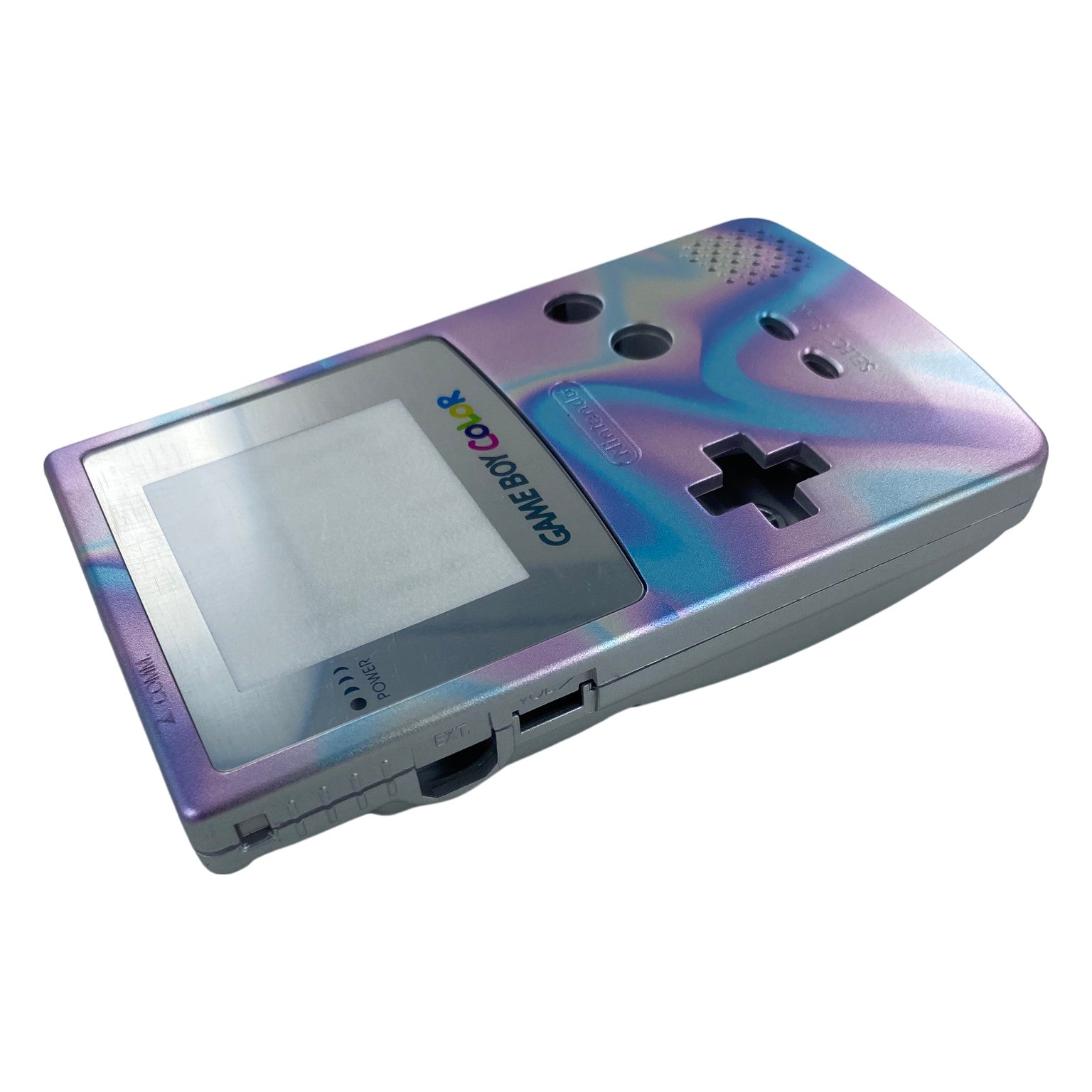 Rainbow oil slick housing shell for Nintendo Game Boy Color - UV printed front & Silver back | ZedLabz - 3