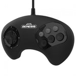 BIG6 wired controller pad for Sega Mega Drive & Genesis officially licensed - 10ft (3 meters) Black | Retro-Bit