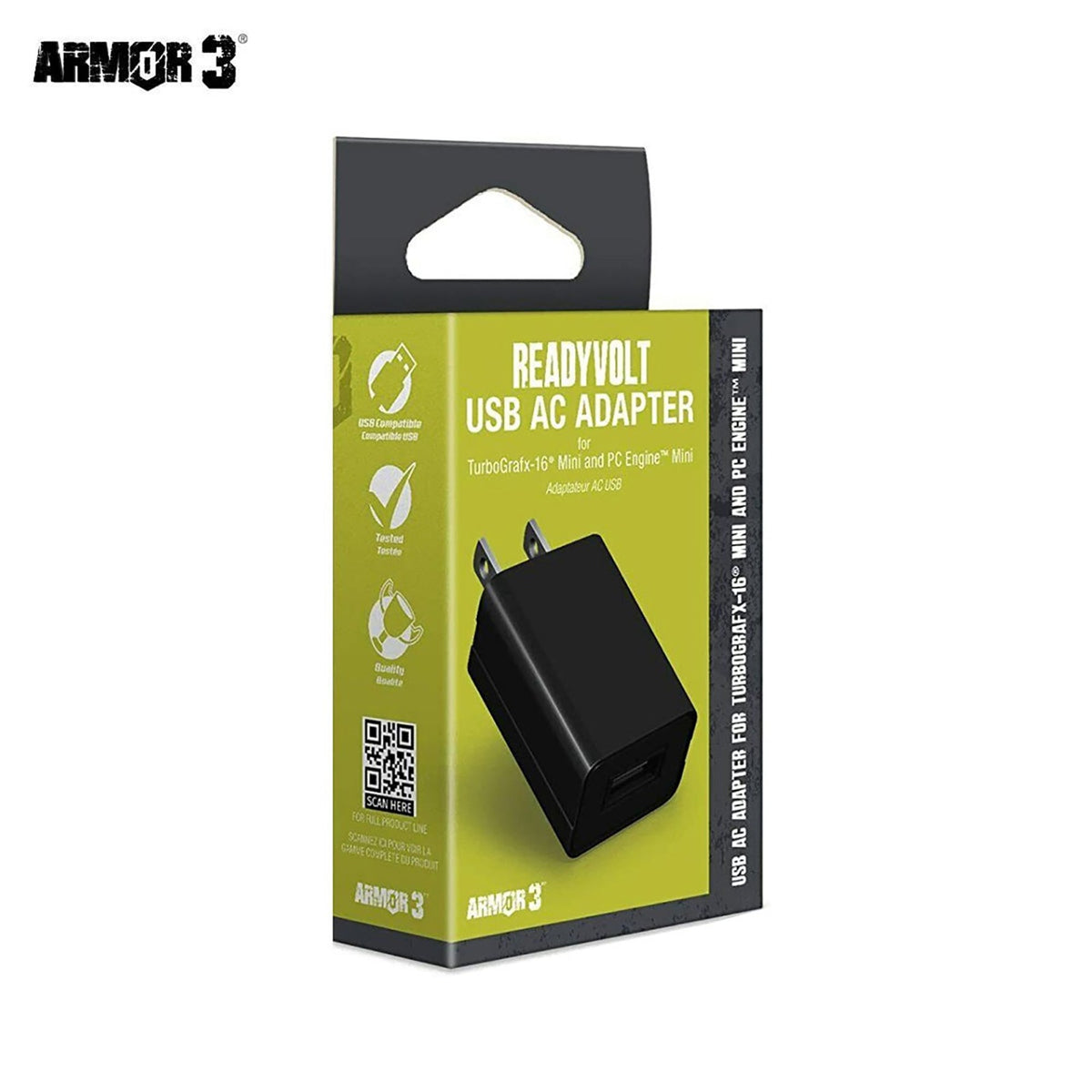 ReadyVolt USB AC adapter for TurboGrafx-16 Mini & PC Engine Mini - 5V 1A US plug | Armor3