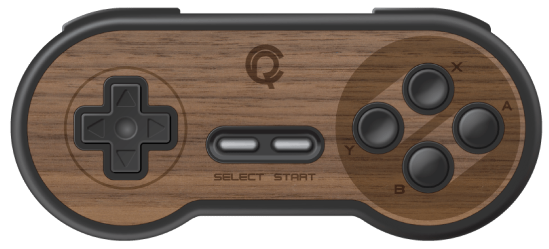 Real wood veneer kit for 8bitDo SN30 SNES wireless controller | Rose Colored Gaming - 1