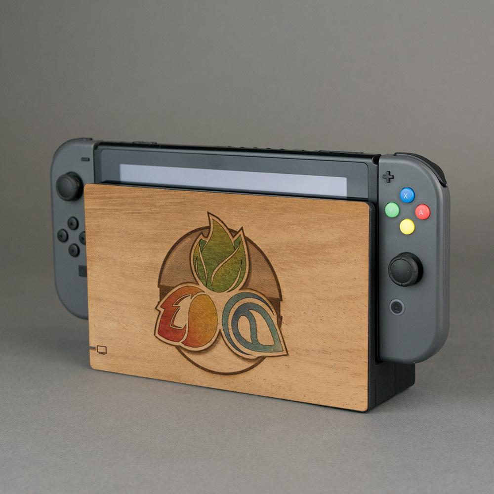 Real wood veneer kit for Nintendo Switch console dock self adhesive - Pokemon themed | Rose Colored Gaming - 1