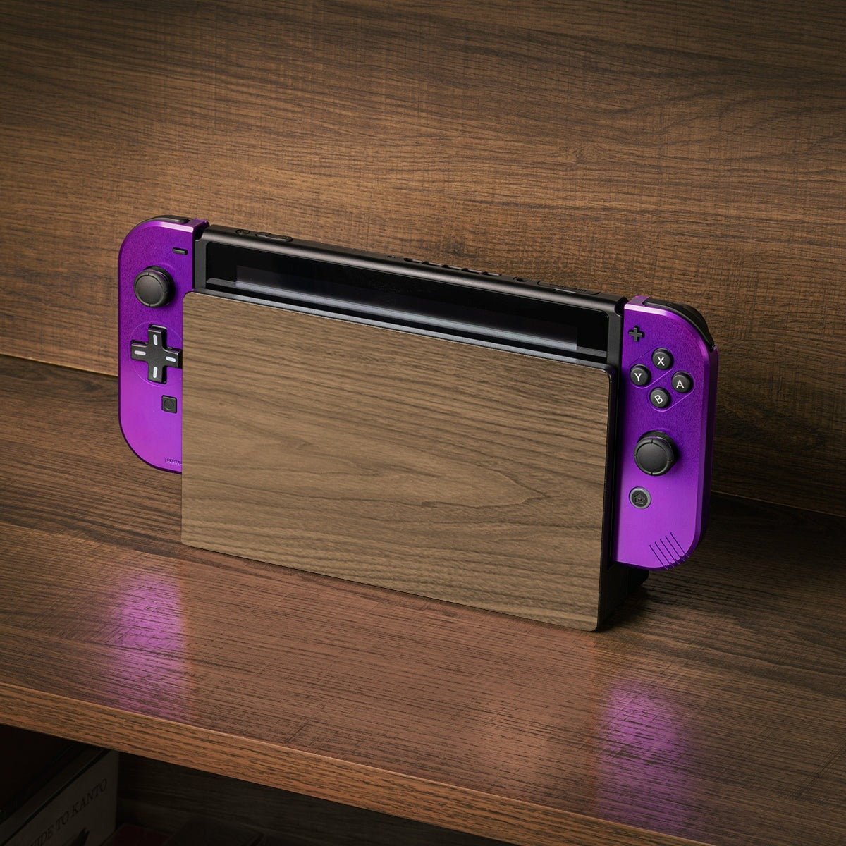Real wood veneer kit for Nintendo Switch console dock self adhesive - walnut | Rose Colored Gaming - 5