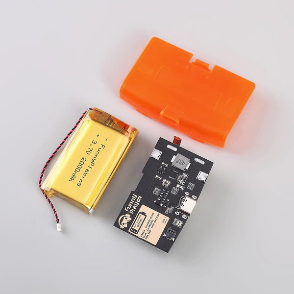 Rechargeable battery pack for Nintendo Game Boy Advance USB C mod 1800 Mah Lipo - Clear Orange | Funnyplaying