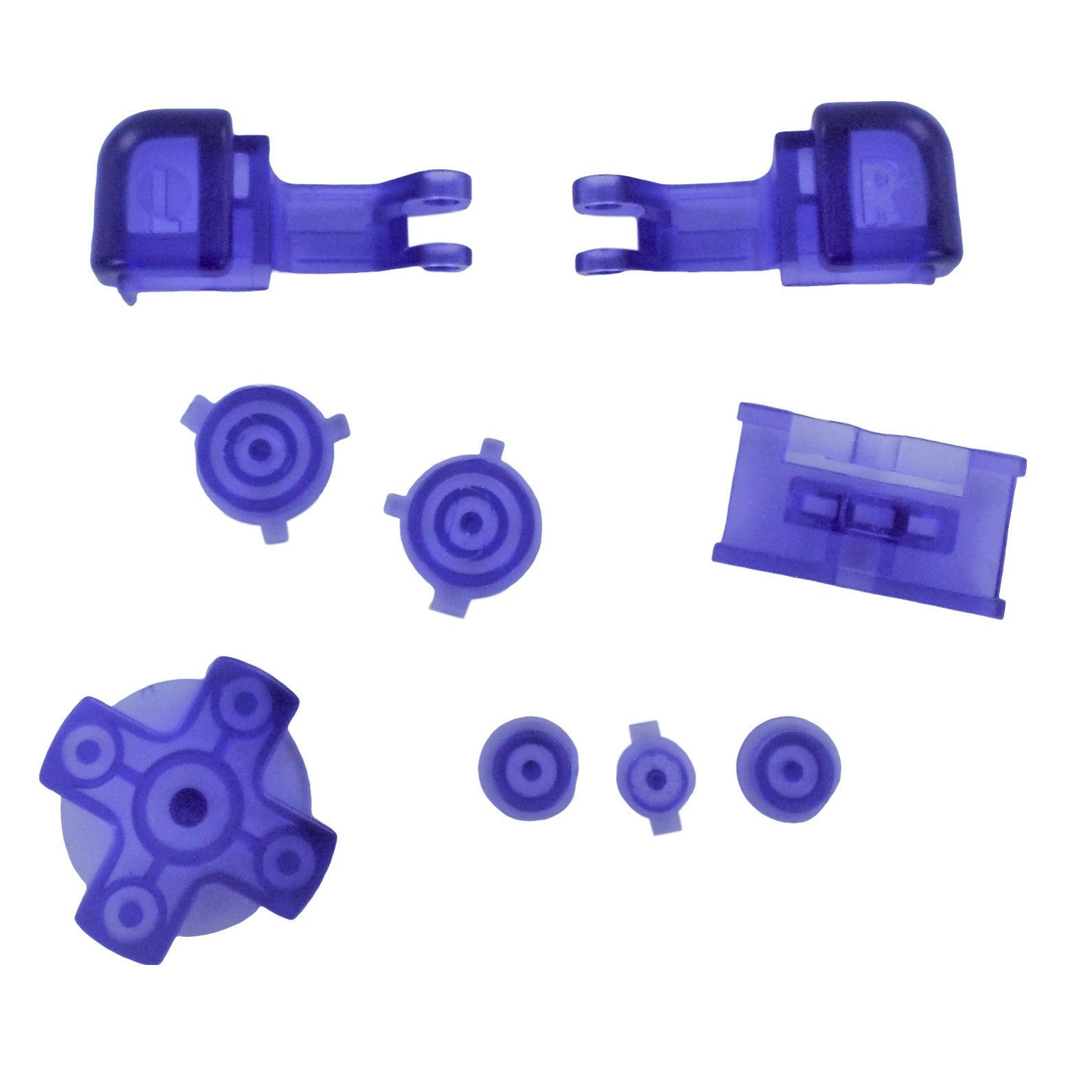 Replacement Button Set For Nintendo Game Boy Advance SP - Clear Purple | ZedLabz - 1