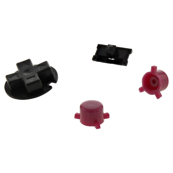 Replacement Button Set For Nintendo Game Boy Pocket - Maroon Red & Black | ZedLabz