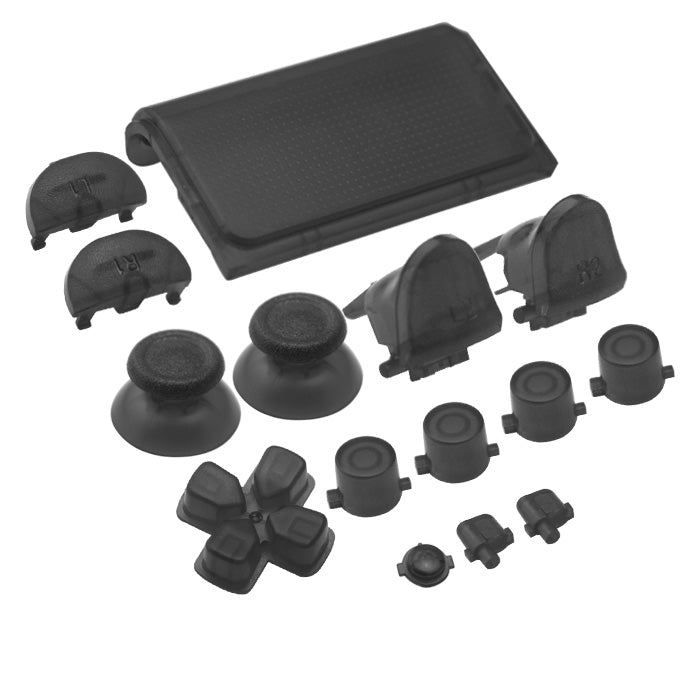 Replacement Button Set For Sony PS4 Slim Controllers - Clear Black | ZedLabz - 1