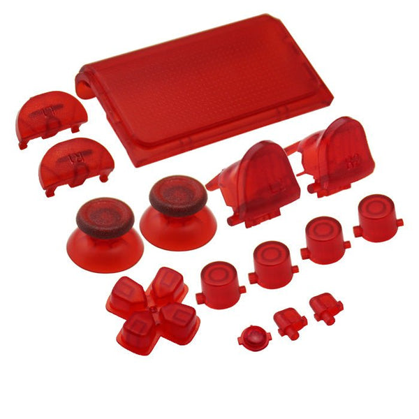Replacement Button Set For Sony PS4 Slim Controllers - Clear Red | ZedLabz