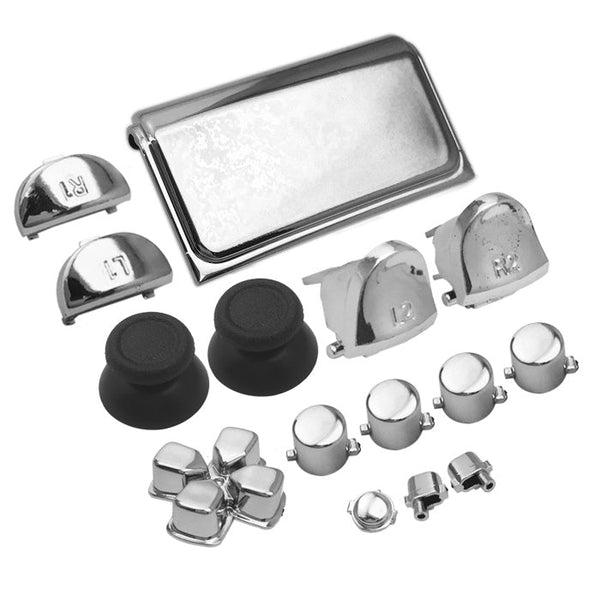 Replacement Button Set For Sony PS4 Slim Controllers - Silver | ZedLabz