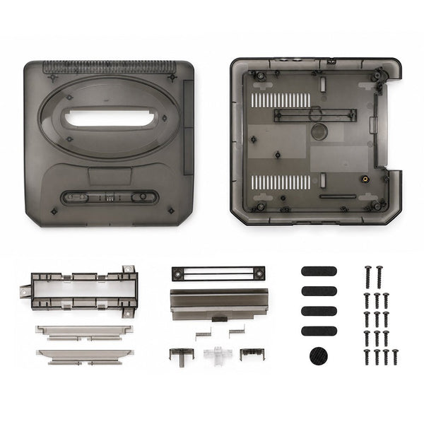 Replacement console shell housing for Sega Mega Drive 2 / Genesis 2 - Clear Black | XYAB - 2