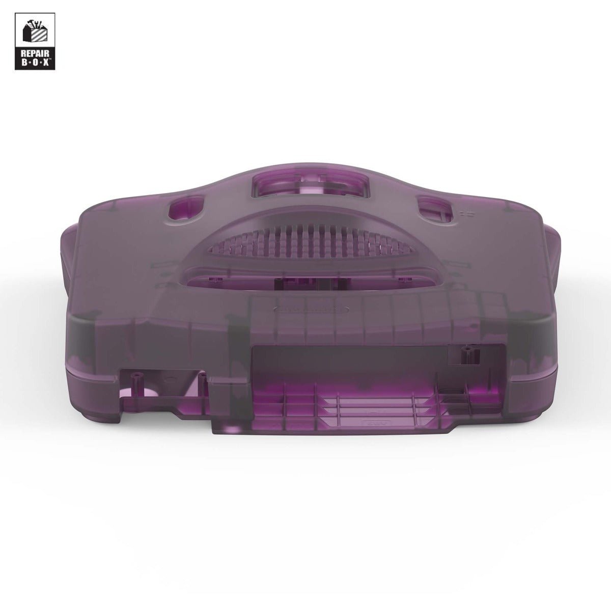 Replacement custom housing shell for Nintendo 64 N64 console - Clear atomic purple | RepairBox - 5