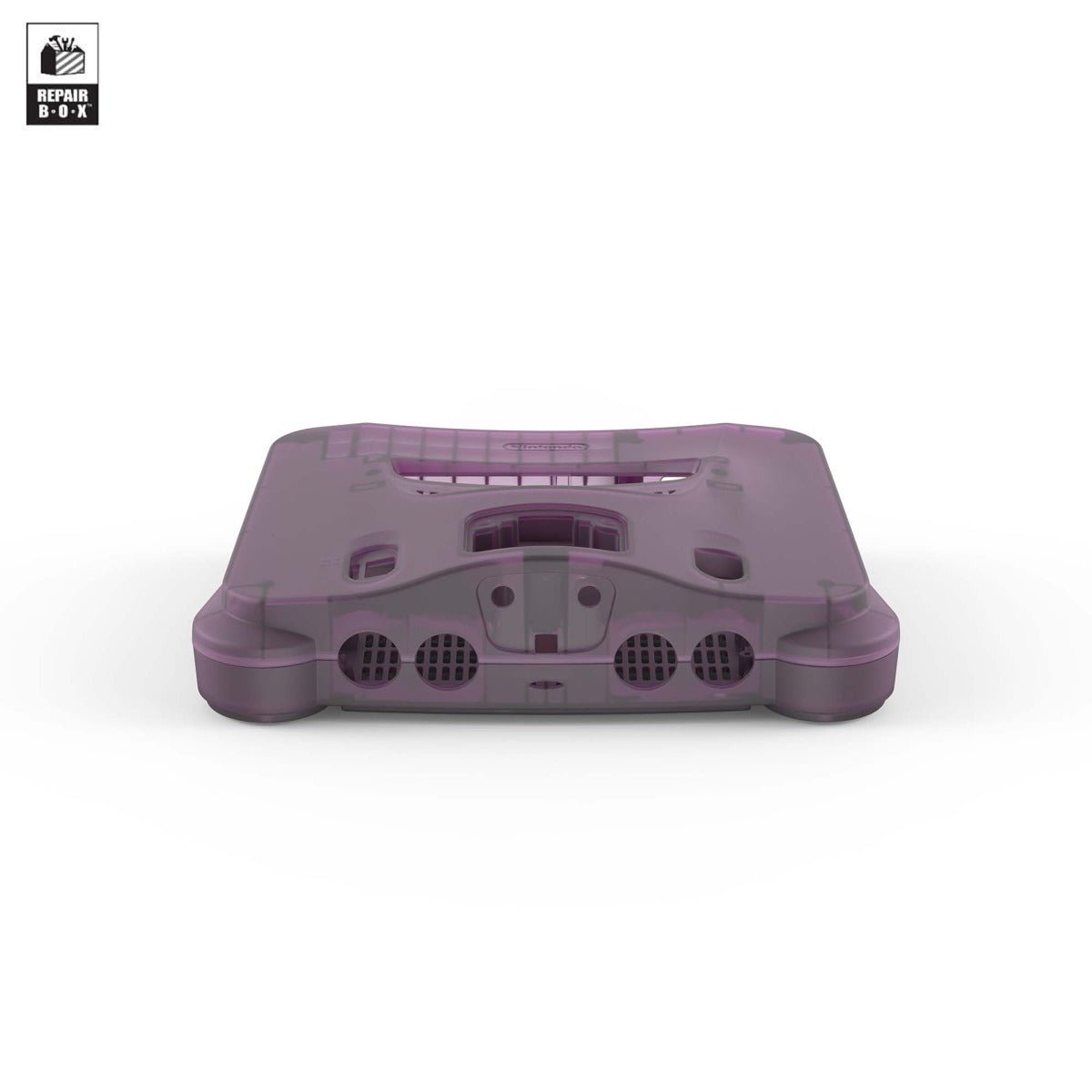 Replacement custom housing shell for Nintendo 64 N64 console - Clear atomic purple | RepairBox - 4
