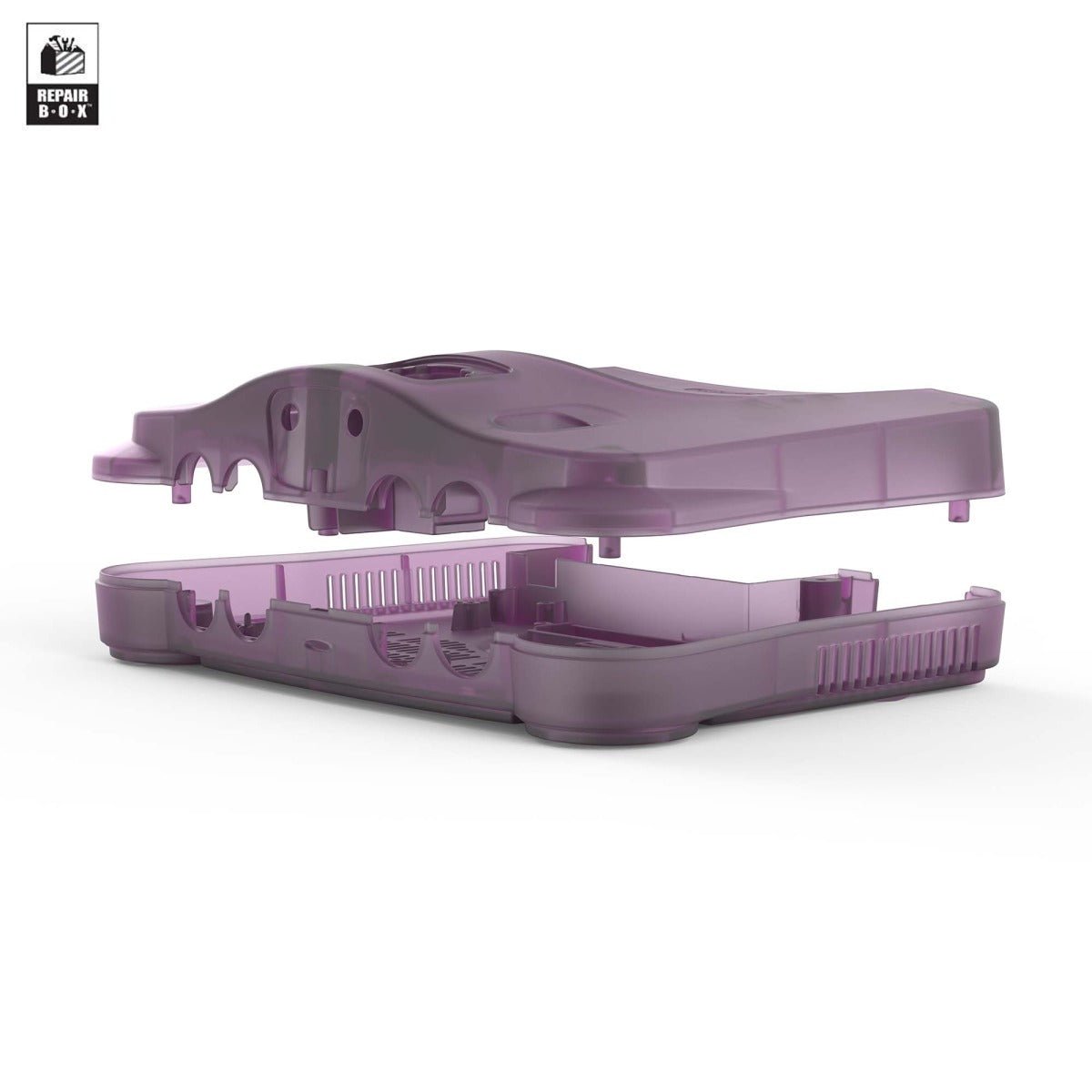 Replacement custom housing shell for Nintendo 64 N64 console - Clear atomic purple | RepairBox - 1