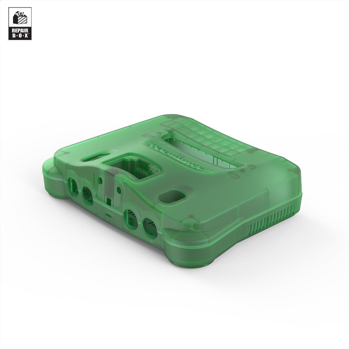 Replacement custom housing shell for Nintendo 64 N64 console - Clear dark green | RepairBox - 2