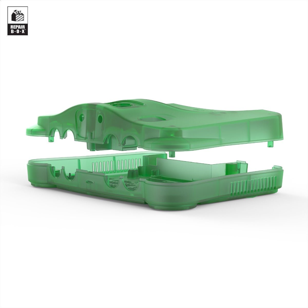 Replacement custom housing shell for Nintendo 64 N64 console - Clear dark green | RepairBox - 3