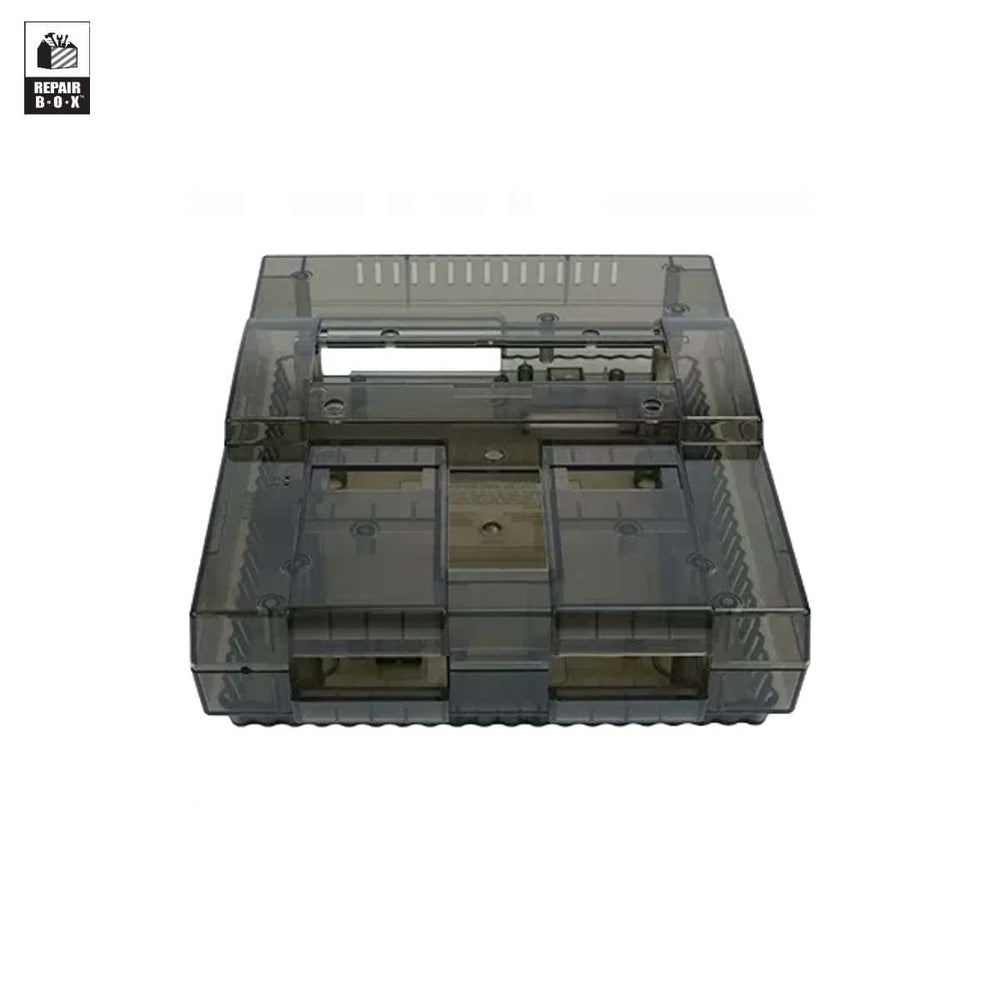 Snes Jr Custom Shell Custom housing shell for Nintendo SNES US NTSC - Clear Black | RepairBox